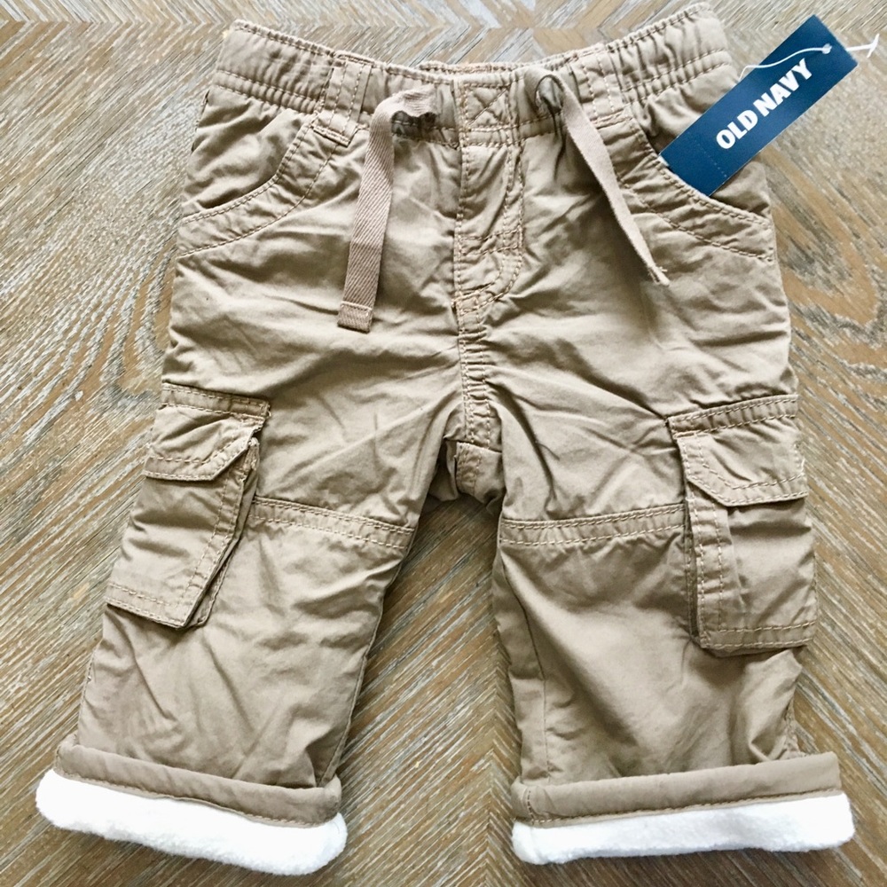 Old Navy Baby Boy Fleece Lined Cargo Pants 3-6mo